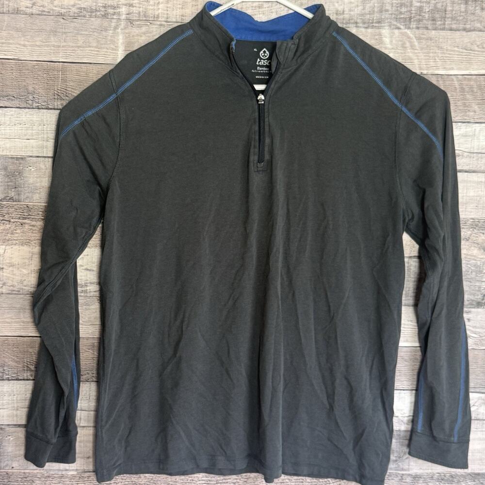 Tasc Bamboo Carrollton 1/4 Zip Pullover Mens XL Gray Mock Performance Golf